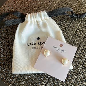 Kate Spade Pearl Earrings with Pouch